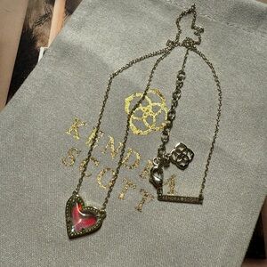 Kendra Scott Ari Heart Dichroic Gold Pendant Necklace